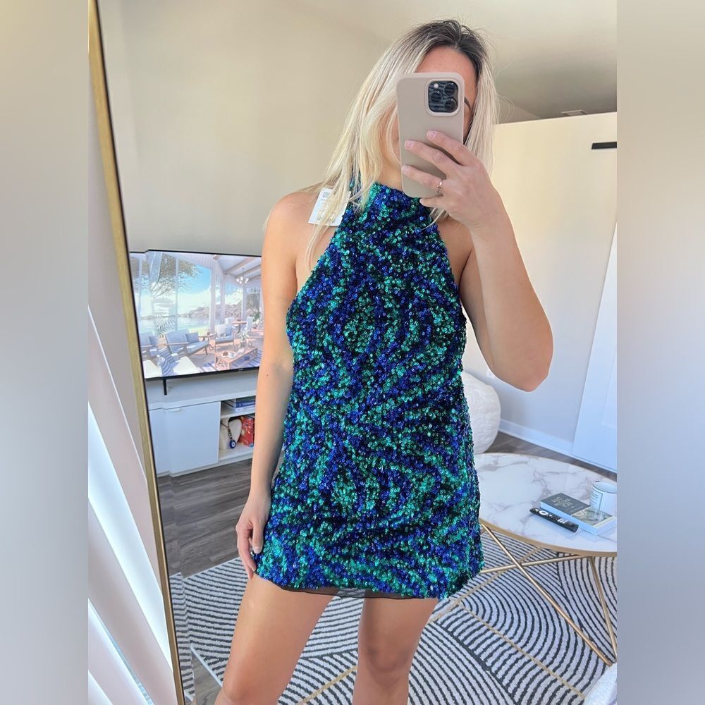 Zara Mini‎ Sequin Dress, Size S, MADE IN MOROCCO